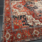 Antik Orientteppich handgeknüpft Heriz Serapi naturfarben  396x290 cm