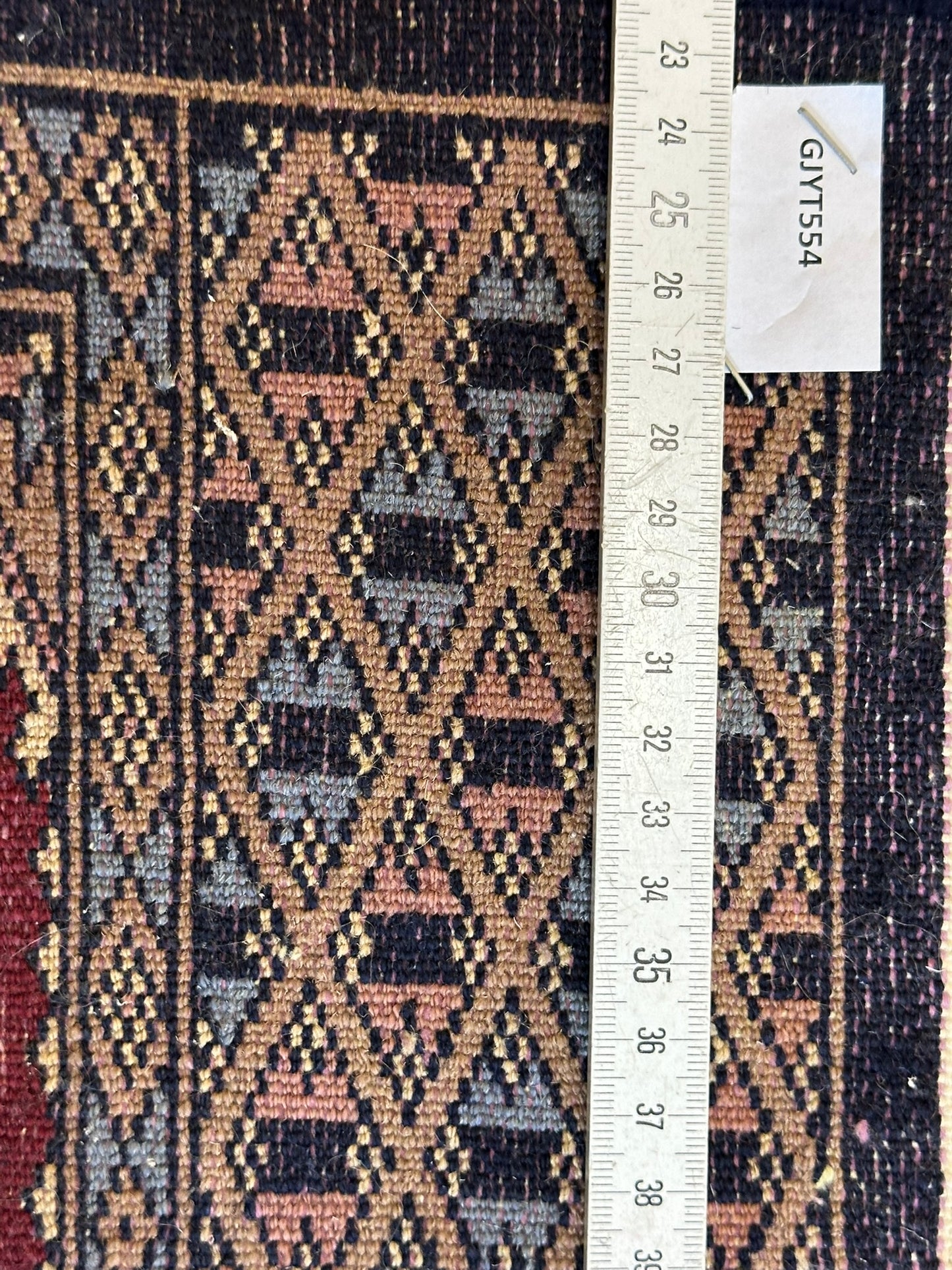 Antik Orientteppich handgeknüpft Pakistan Buchara Jomut Läufer 150x32 cm