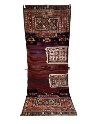 Antik Orientteppich handgewebt Bachtiar  260x100 cm