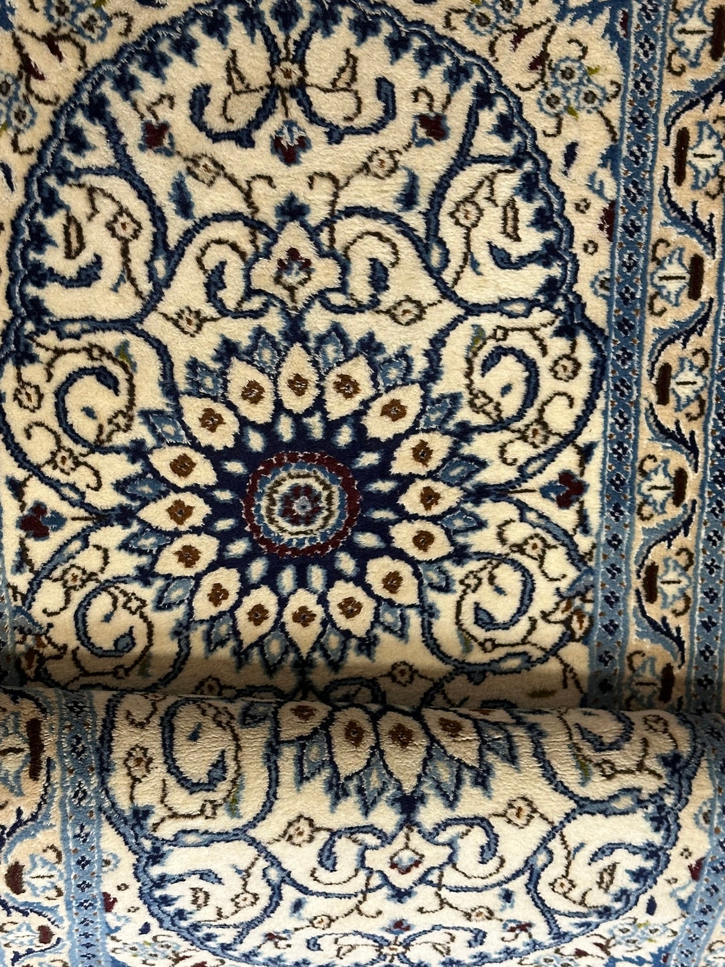 Handgeknüpfter Perser Läufer Nain 157x67 cm – Wolle mit Seide