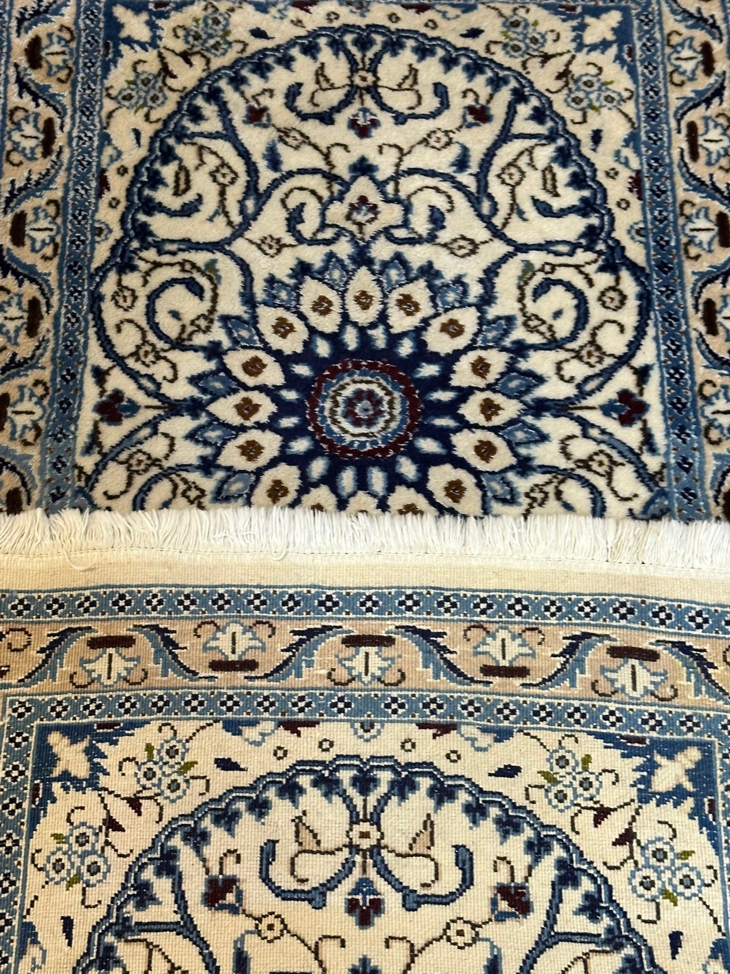 Handgeknüpfter Perser Läufer Nain 157x67 cm – Wolle mit Seide