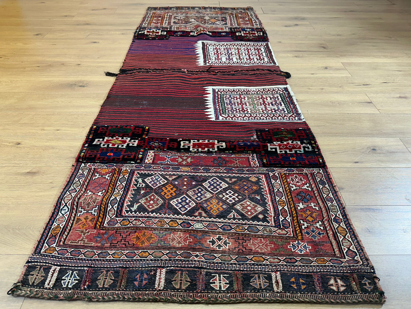 Antik Orientteppich handgewebt Bachtiar  260x100 cm
