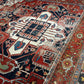 Antik Orientteppich handgeknüpft Heriz Serapi naturfarben  396x290 cm