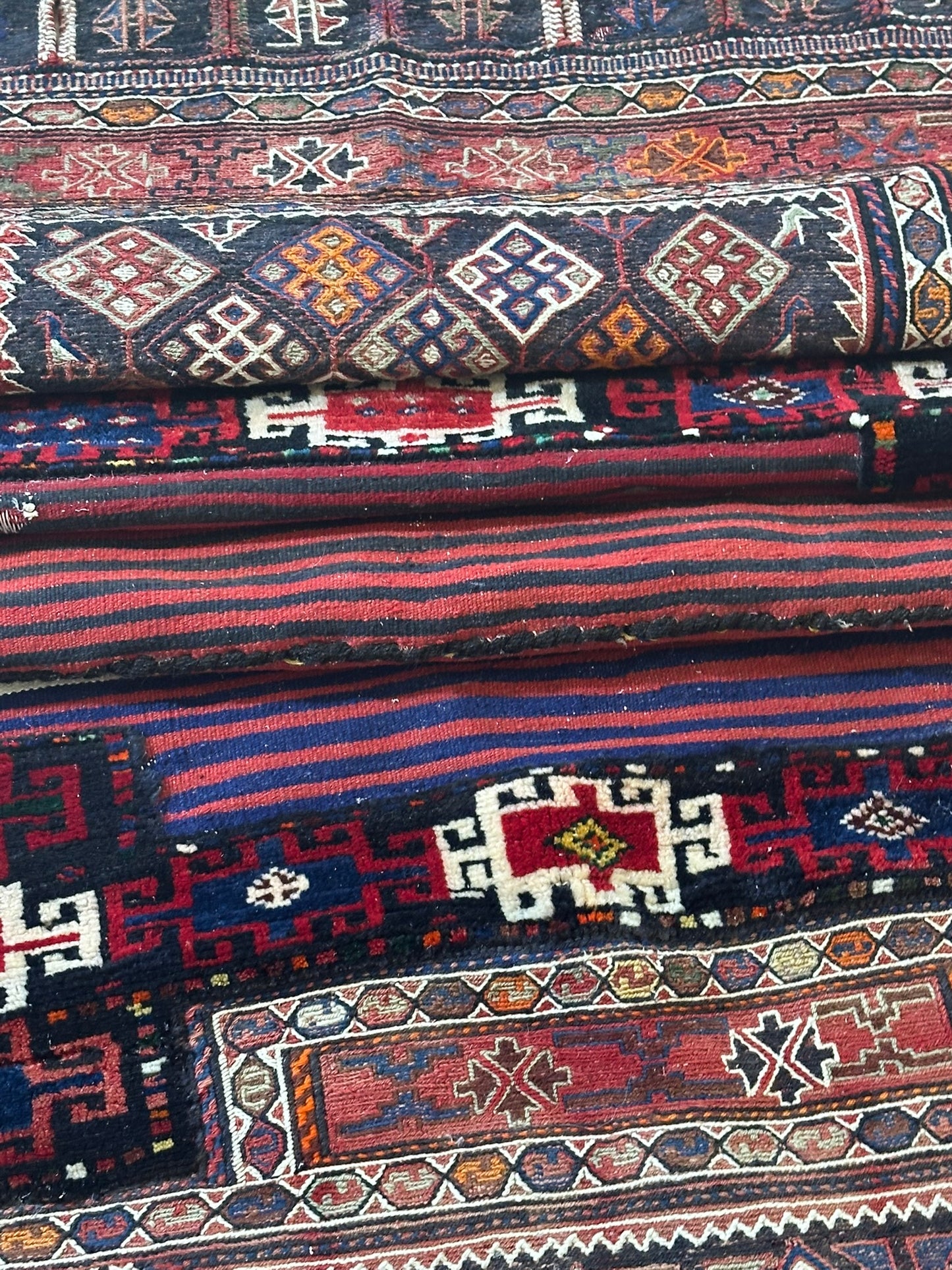Antik Orientteppich handgewebt Bachtiar  260x100 cm