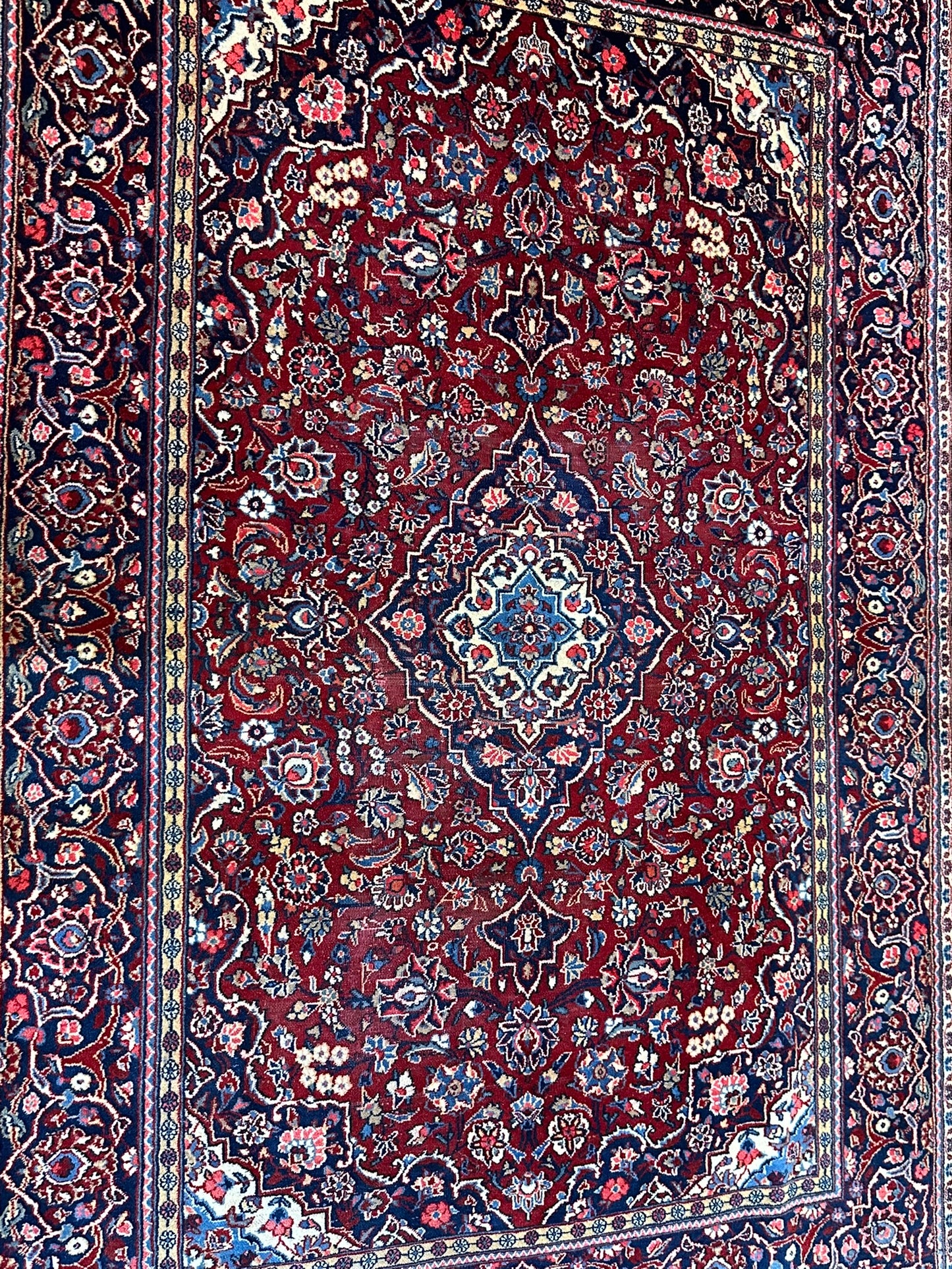Handgeknüpfter Perser Teppich Keschan 197x133 cm – Medaillon