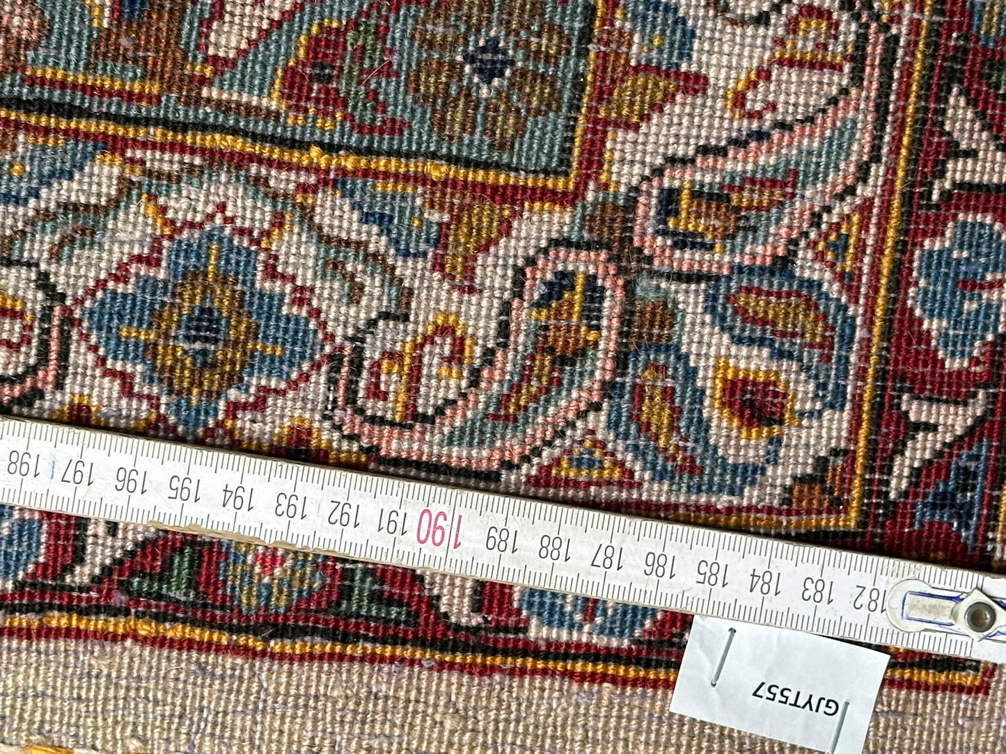 Antik Orientteppich handgeknüpft Keschan Korkwolle Signiert 397x290 cm