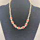 Nana Collier Perlenkette mit rosa Rosen und goldfarbenem Verschluss
