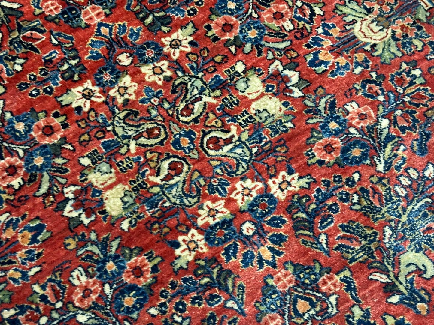 Antik Orientteppich handgeknüpft Sarough Wolle Naturfarben  315x235 cm
