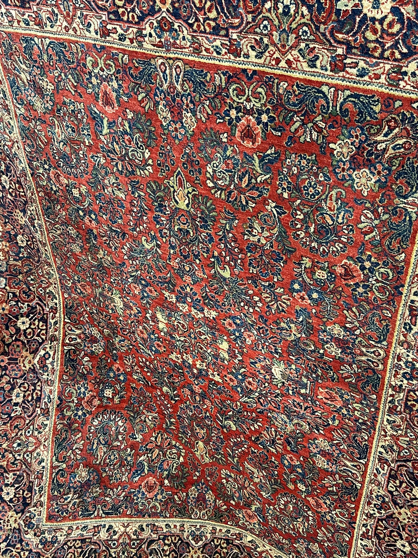 Antik Orientteppich handgeknüpft Sarough Wolle Naturfarben  315x235 cm