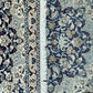 Orientteppich handgeknüpft Nain mit Seide 133x90 cm