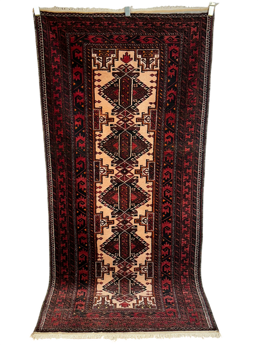 Orientteppich handgeknüpft Belutsch 236x114 cm