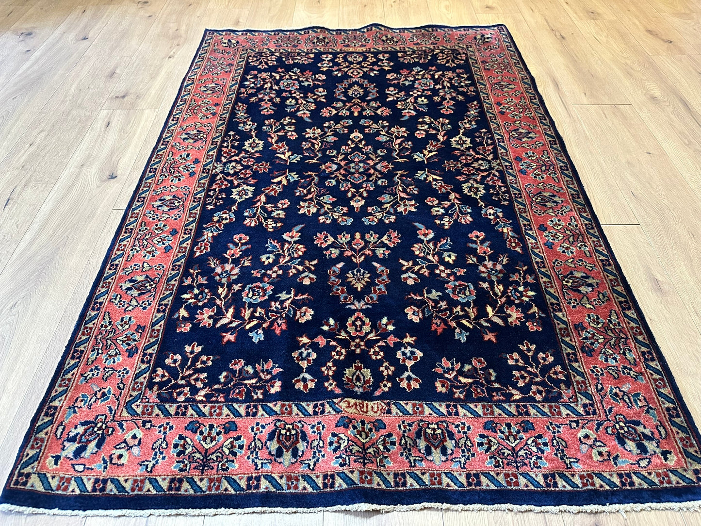 Handgeknüpfter Perser Teppich Sarouqh 210x136 cm – Antik um 1900