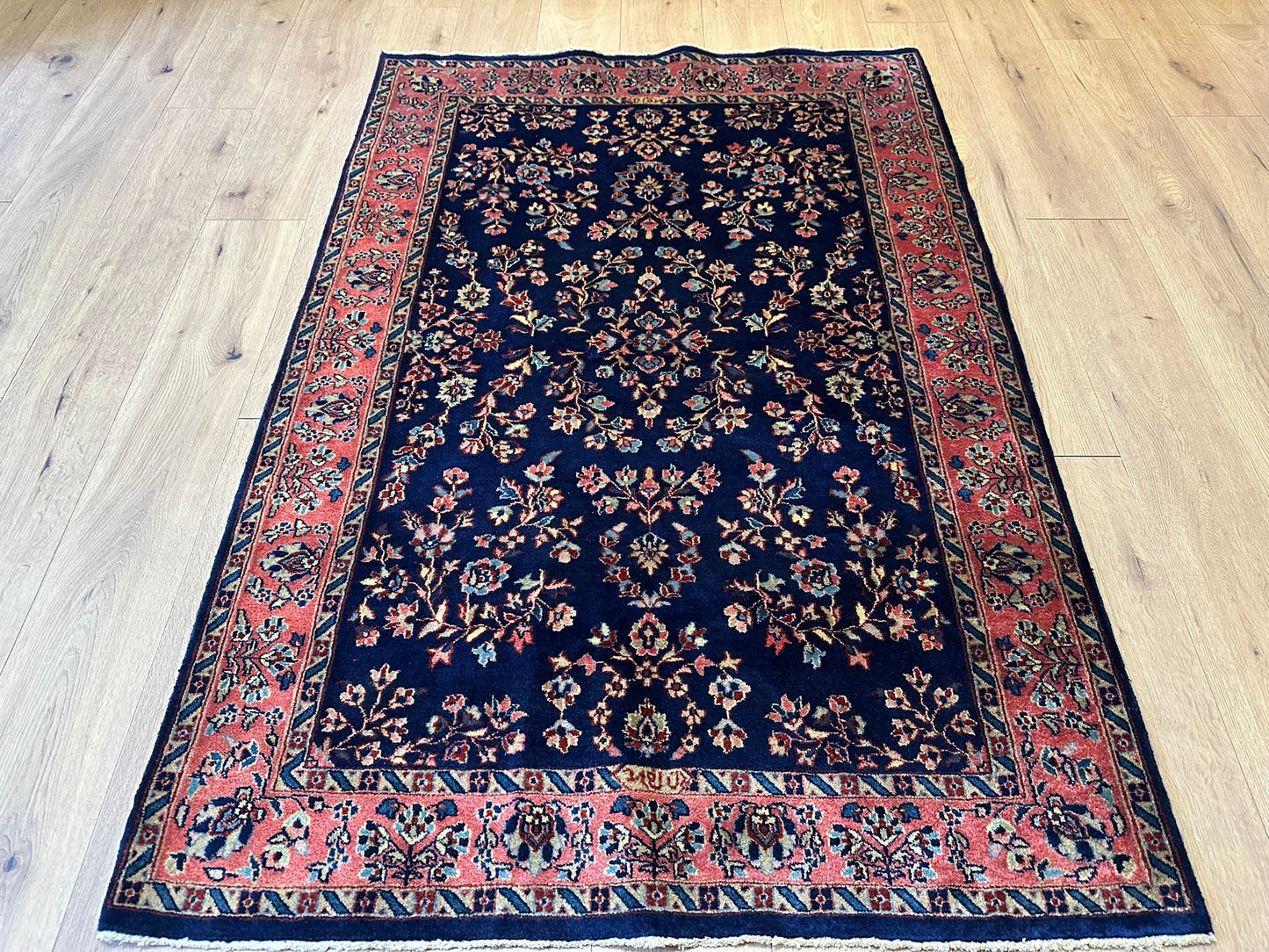 Handgeknüpfter Perser Teppich Sarouqh 210x136 cm – Antik um 1900