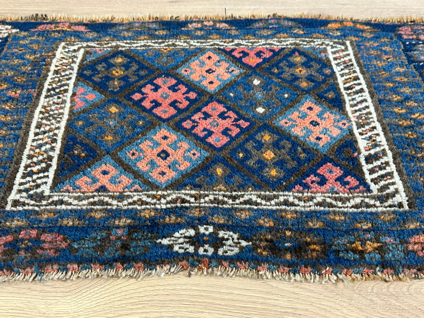 Antik Orientteppich handgeknüpft Afschari 106x60 cm