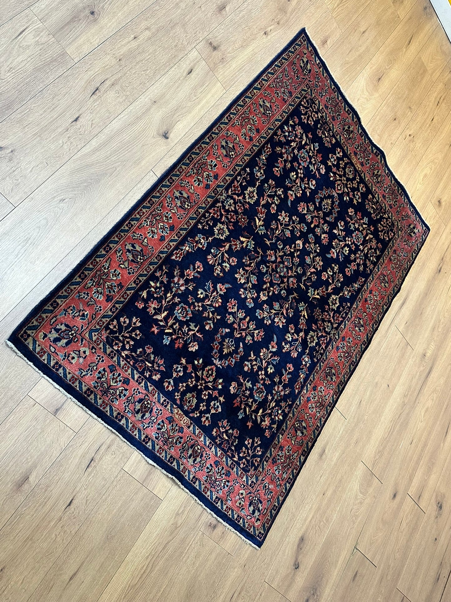 Handgeknüpfter Perser Teppich Sarouqh 210x136 cm – Antik um 1900