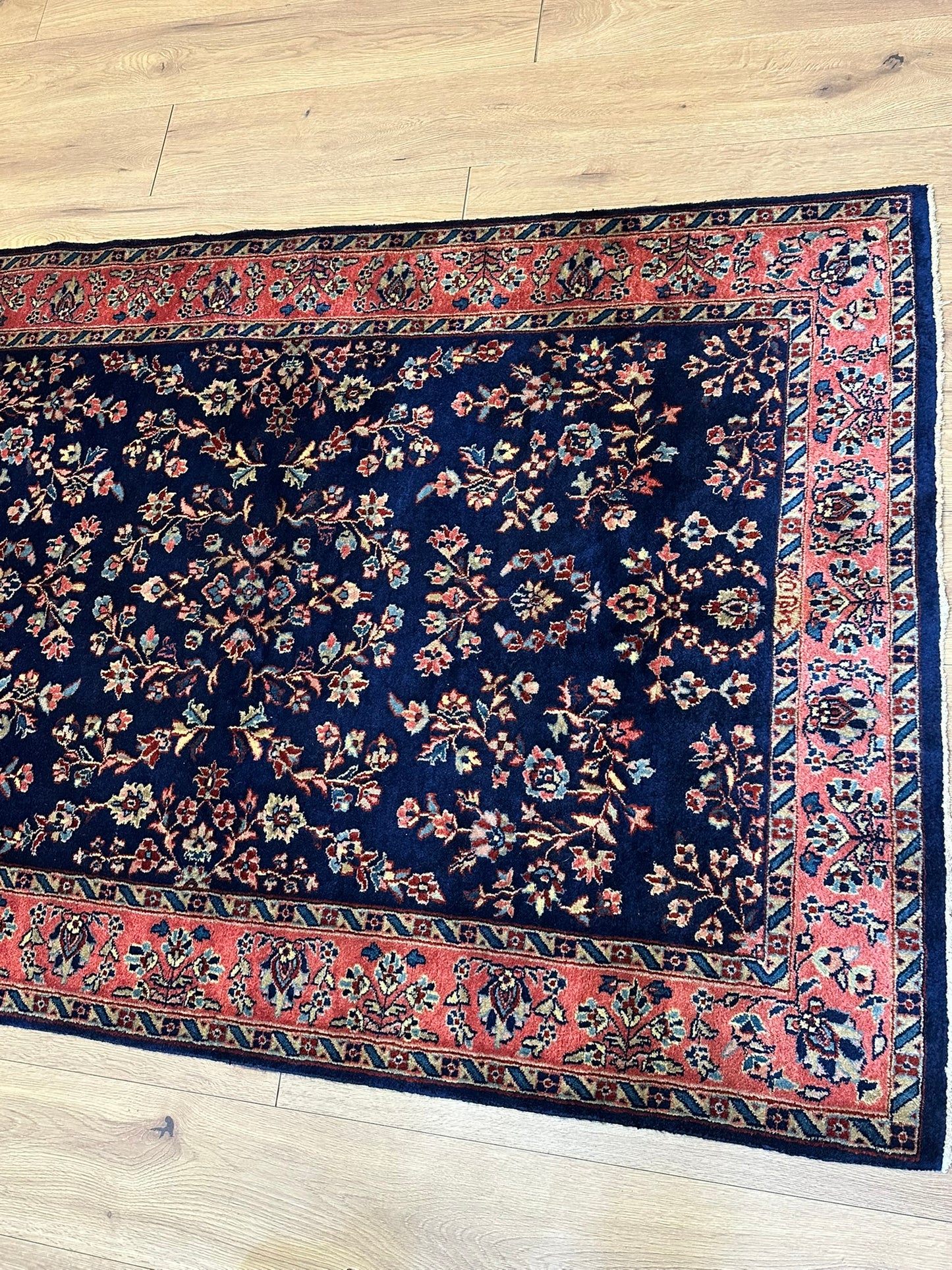 Handgeknüpfter Perser Teppich Sarouqh 210x136 cm – Antik um 1900