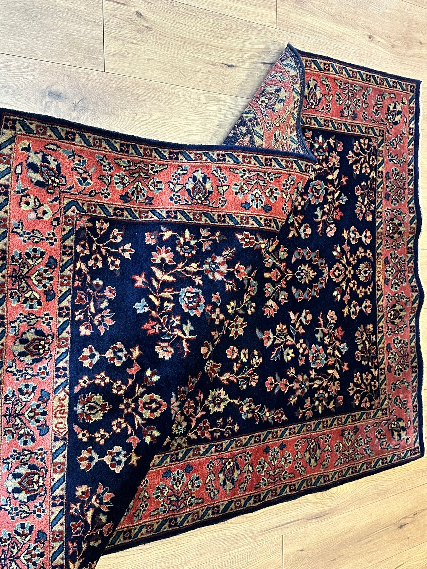 Handgeknüpfter Perser Teppich Sarouqh 210x136 cm – Antik um 1900
