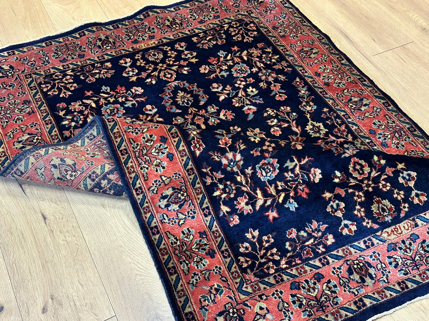 Handgeknüpfter Perser Teppich Sarouqh 210x136 cm – Antik um 1900