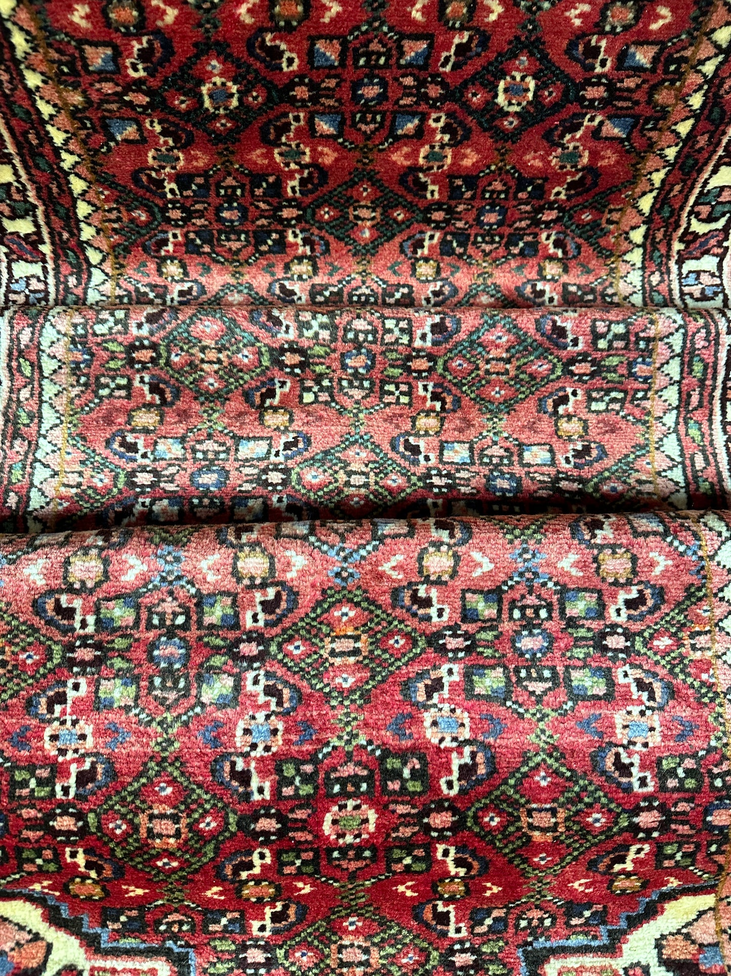 Handgeknüpfter Perser Orientteppich: Hamadan Läufer 384x82cm