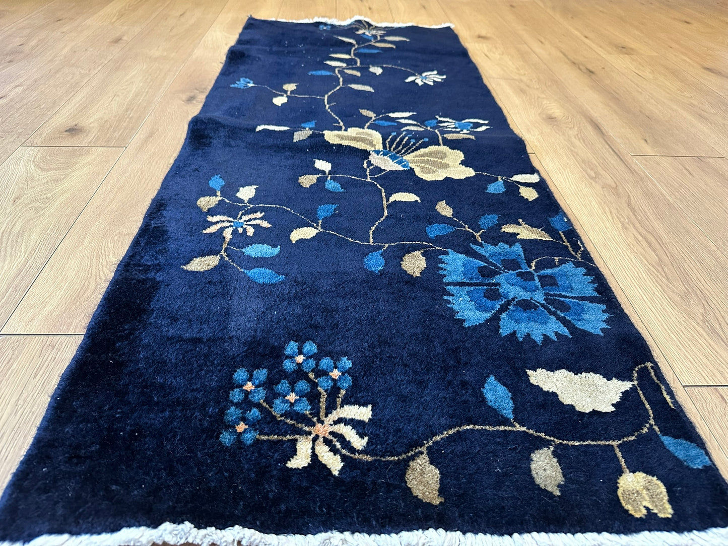 Handgeknüpfter China Läufer 160x65 cm – Art Deco Antik