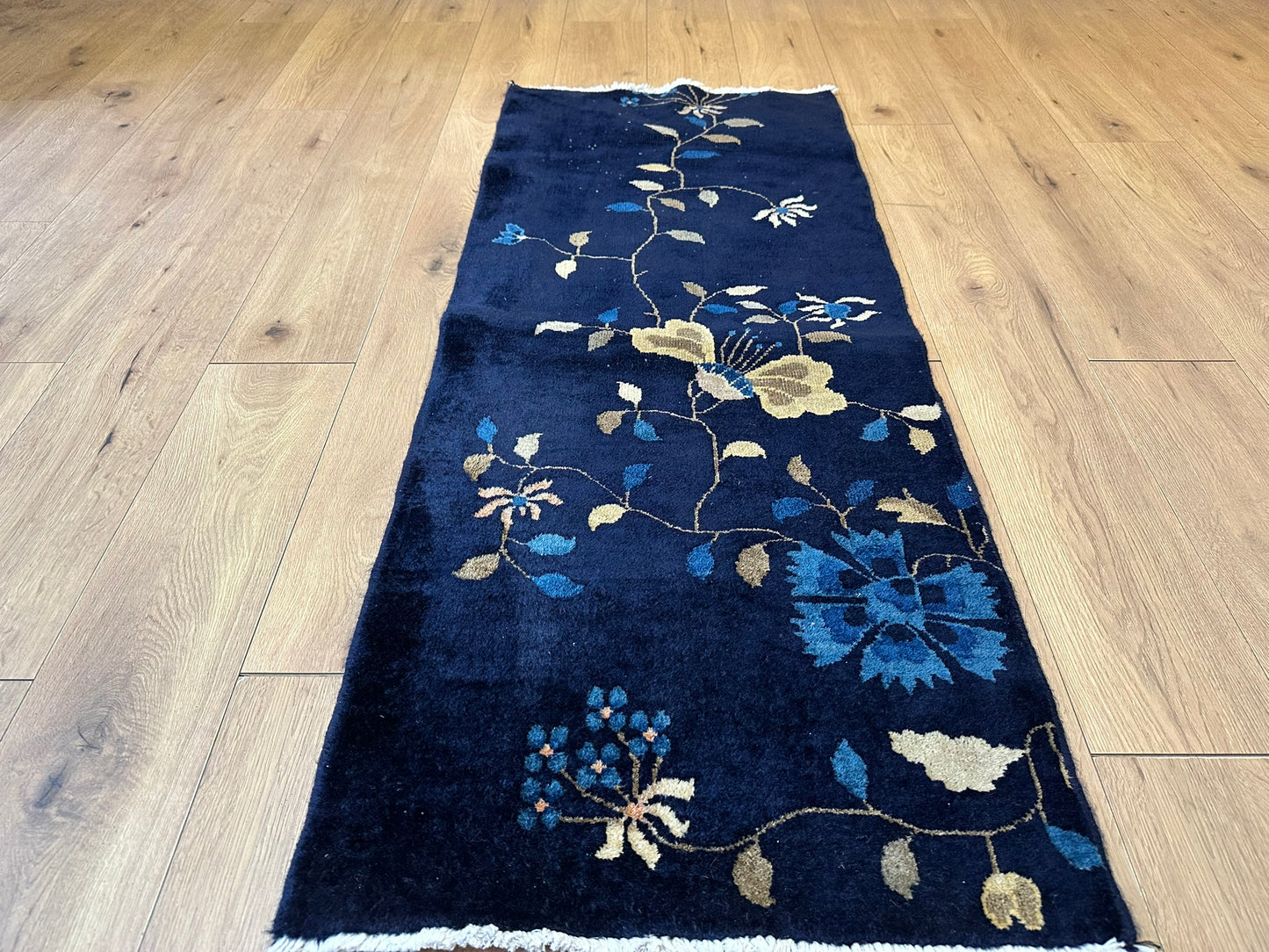 Handgeknüpfter China Läufer 160x65 cm – Art Deco Antik