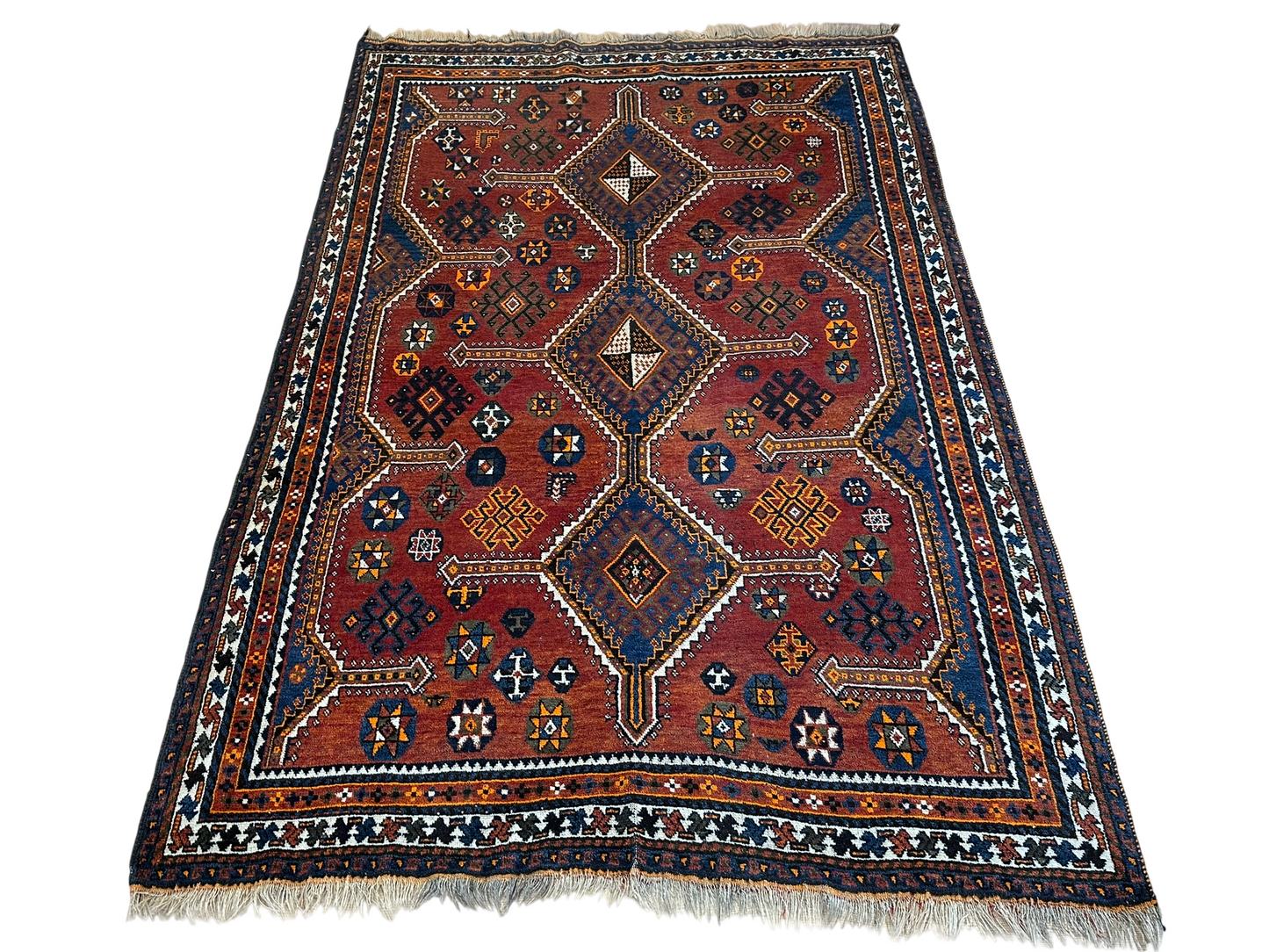 Antik Orientteppich handgeknüpft Schiras  250x166 cm