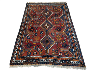 Antik Orientteppich handgeknüpft Schiras  250x166 cm