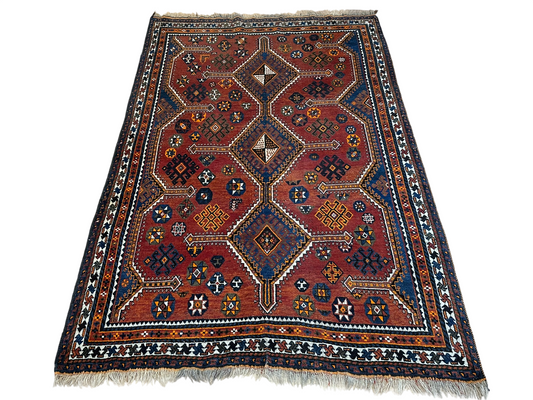 Antik Orientteppich handgeknüpft Schiras  250x166 cm