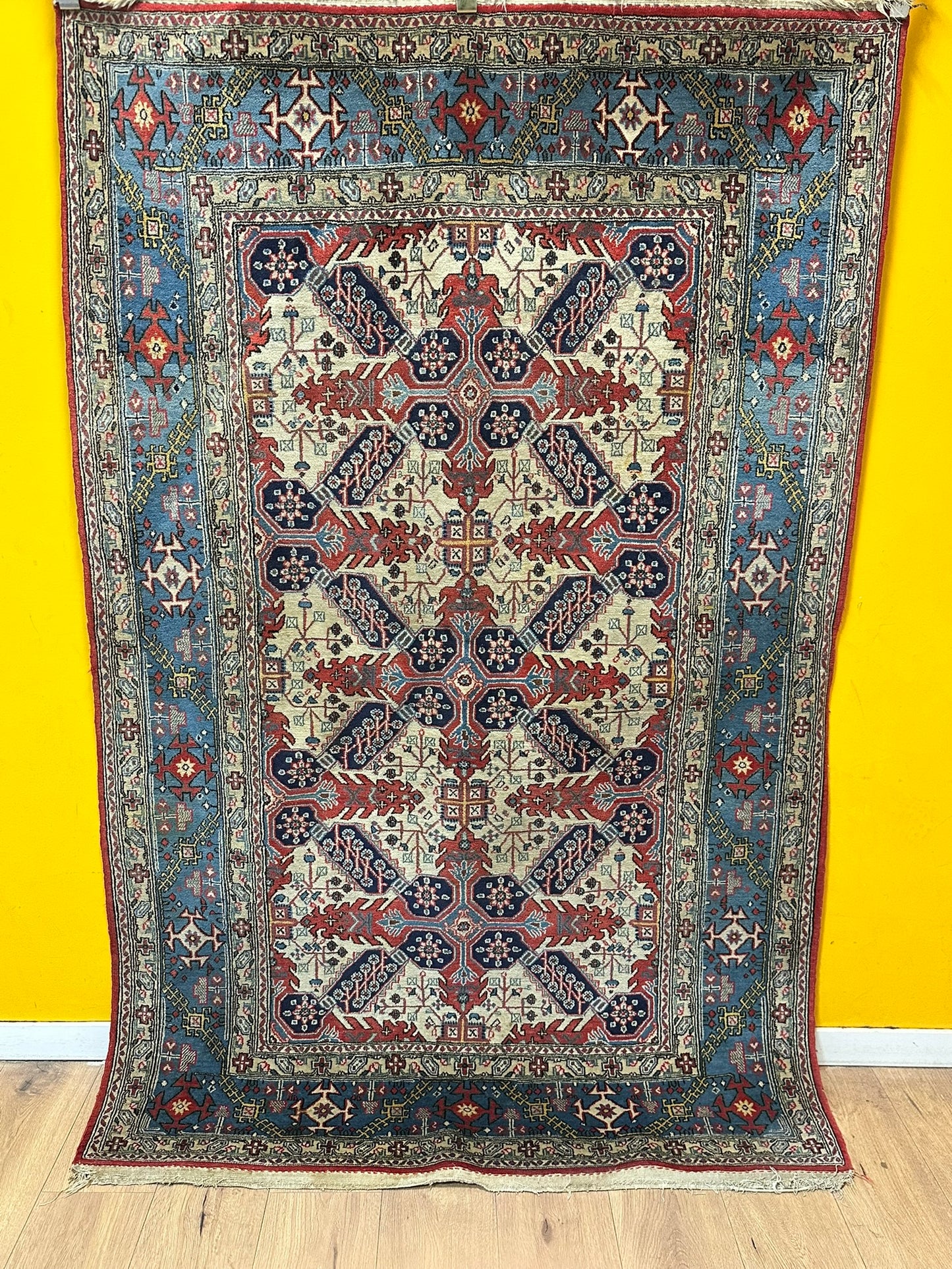 Handgeknüpfter Perser Teppich Ghom 210x140 cm – Korkwolle Antik