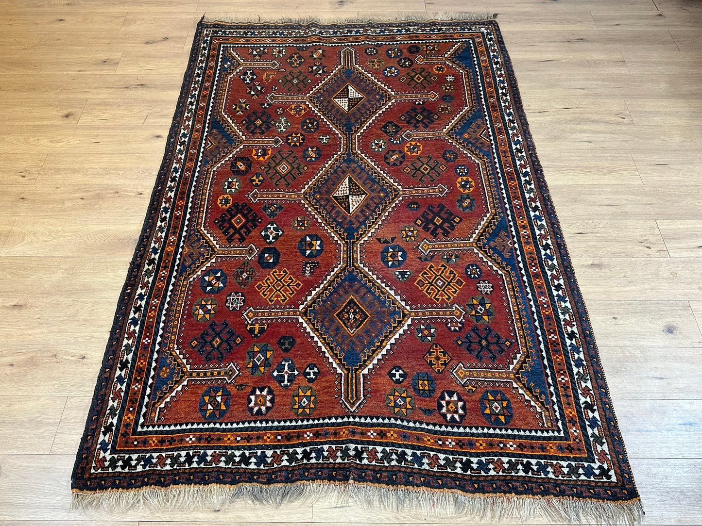 Antik Orientteppich handgeknüpft Schiras  250x166 cm