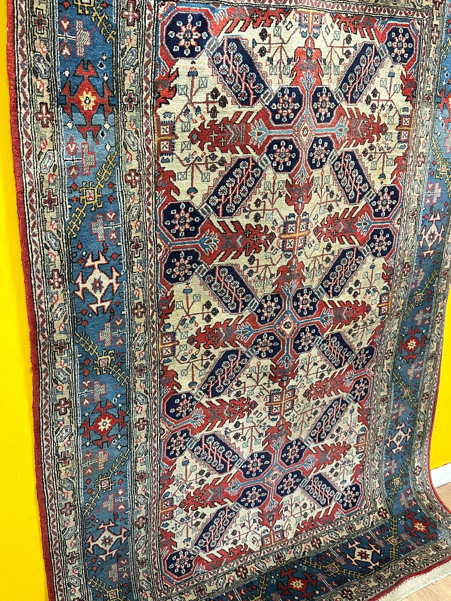 Handgeknüpfter Perser Teppich Ghom 210x140 cm – Korkwolle Antik