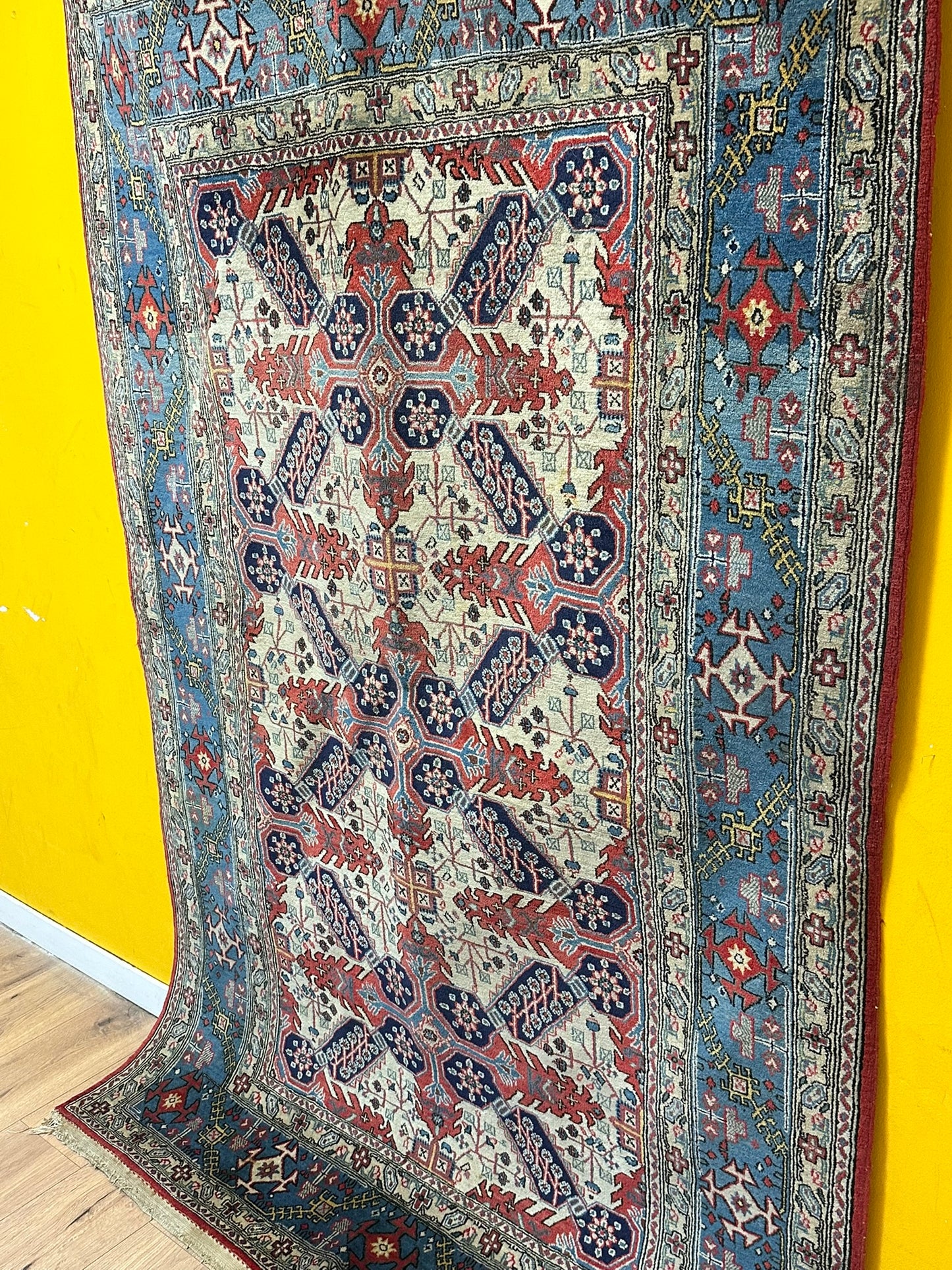Handgeknüpfter Perser Teppich Ghom 210x140 cm – Korkwolle Antik