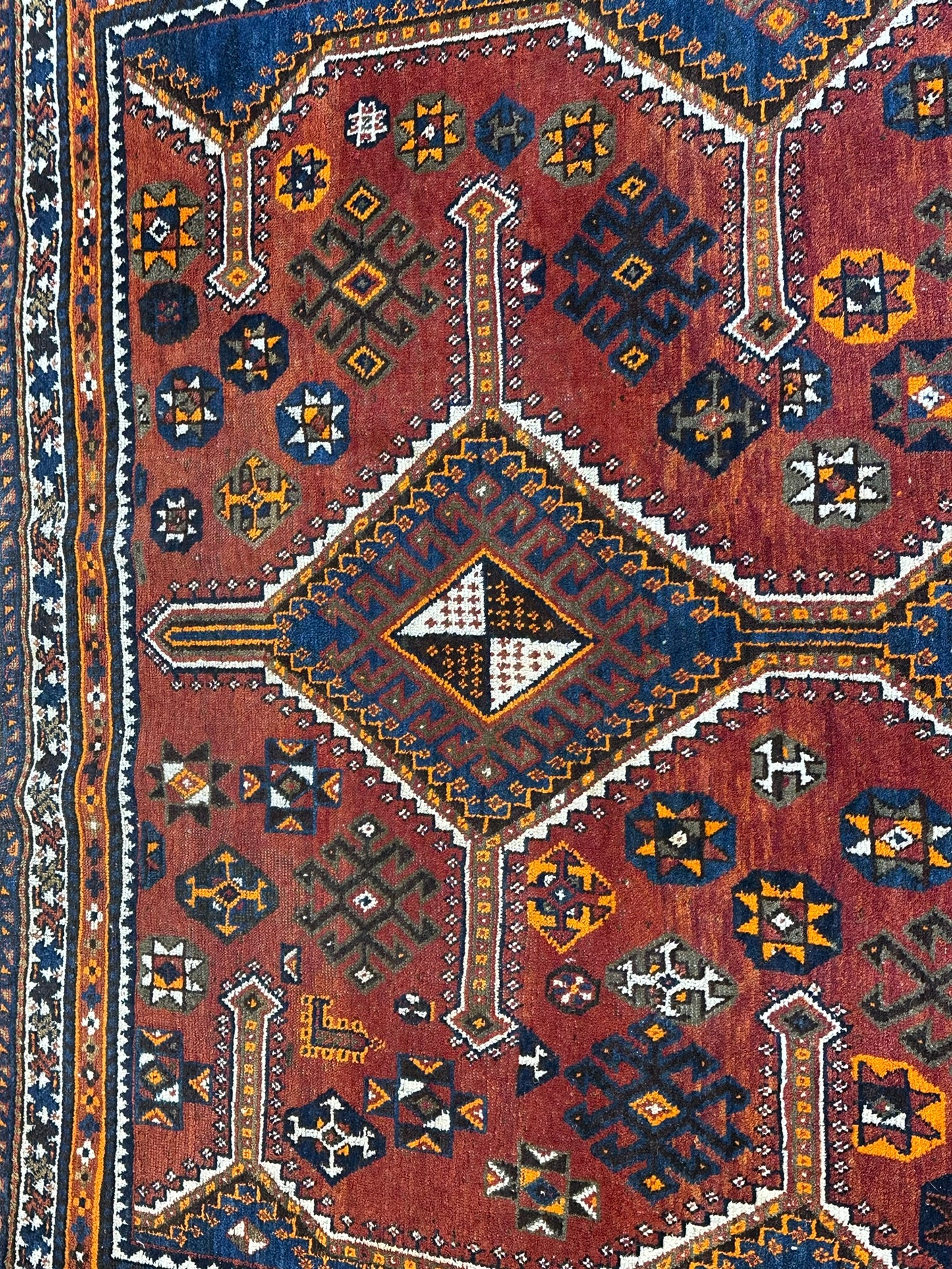 Antik Orientteppich handgeknüpft Schiras  250x166 cm