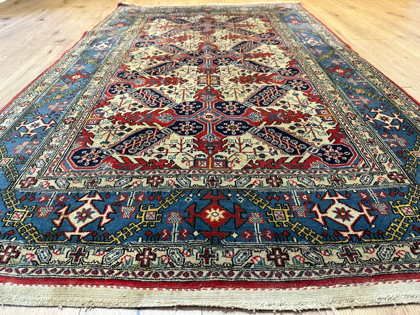 Handgeknüpfter Perser Teppich Ghom 210x140 cm – Korkwolle Antik