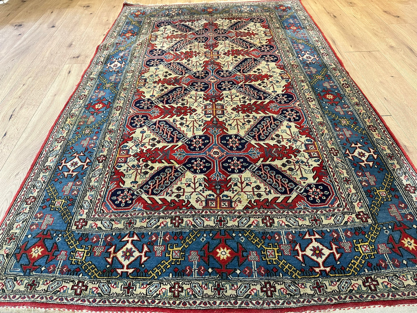 Handgeknüpfter Perser Teppich Ghom 210x140 cm – Korkwolle Antik