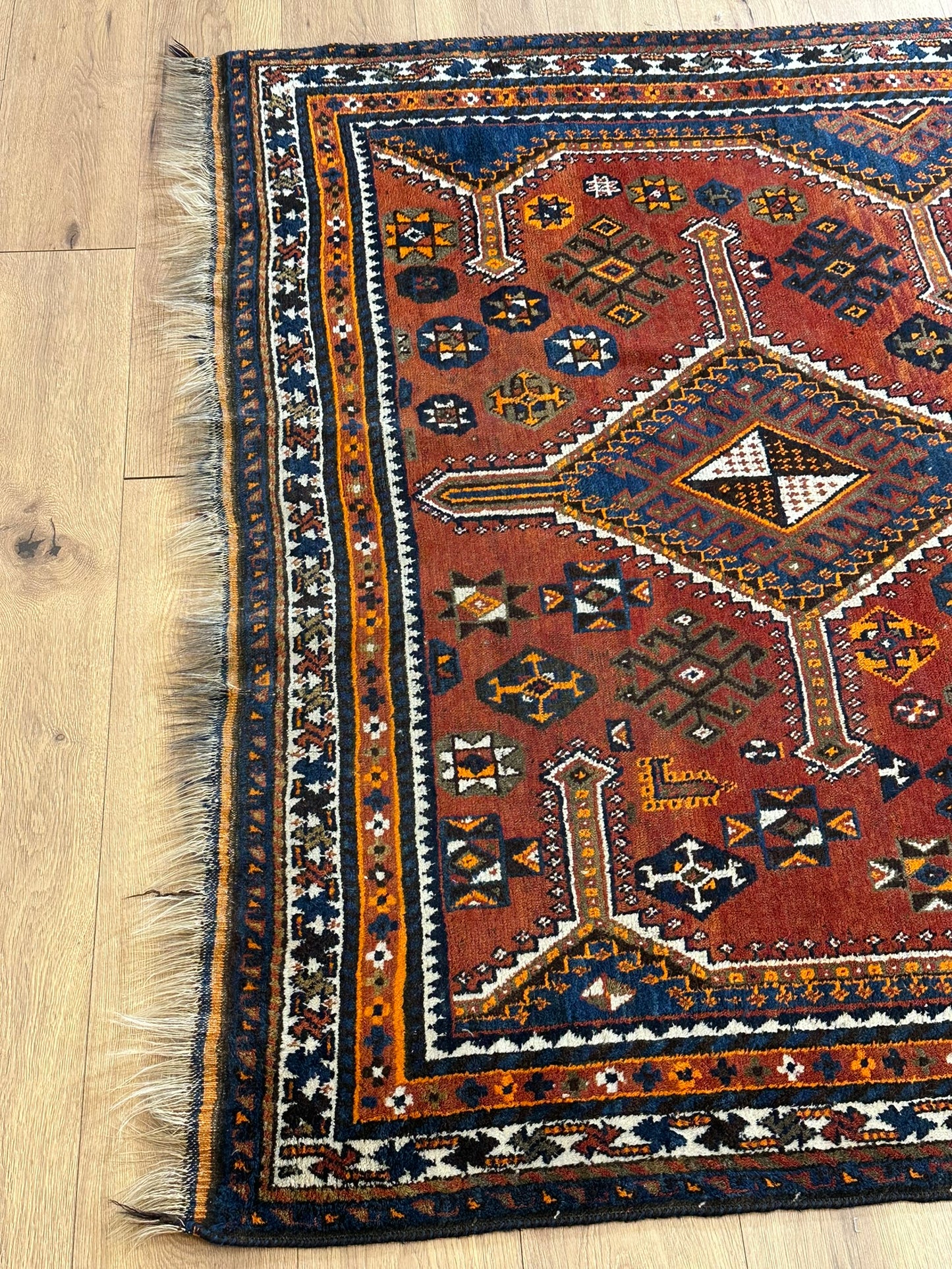 Antik Orientteppich handgeknüpft Schiras  250x166 cm
