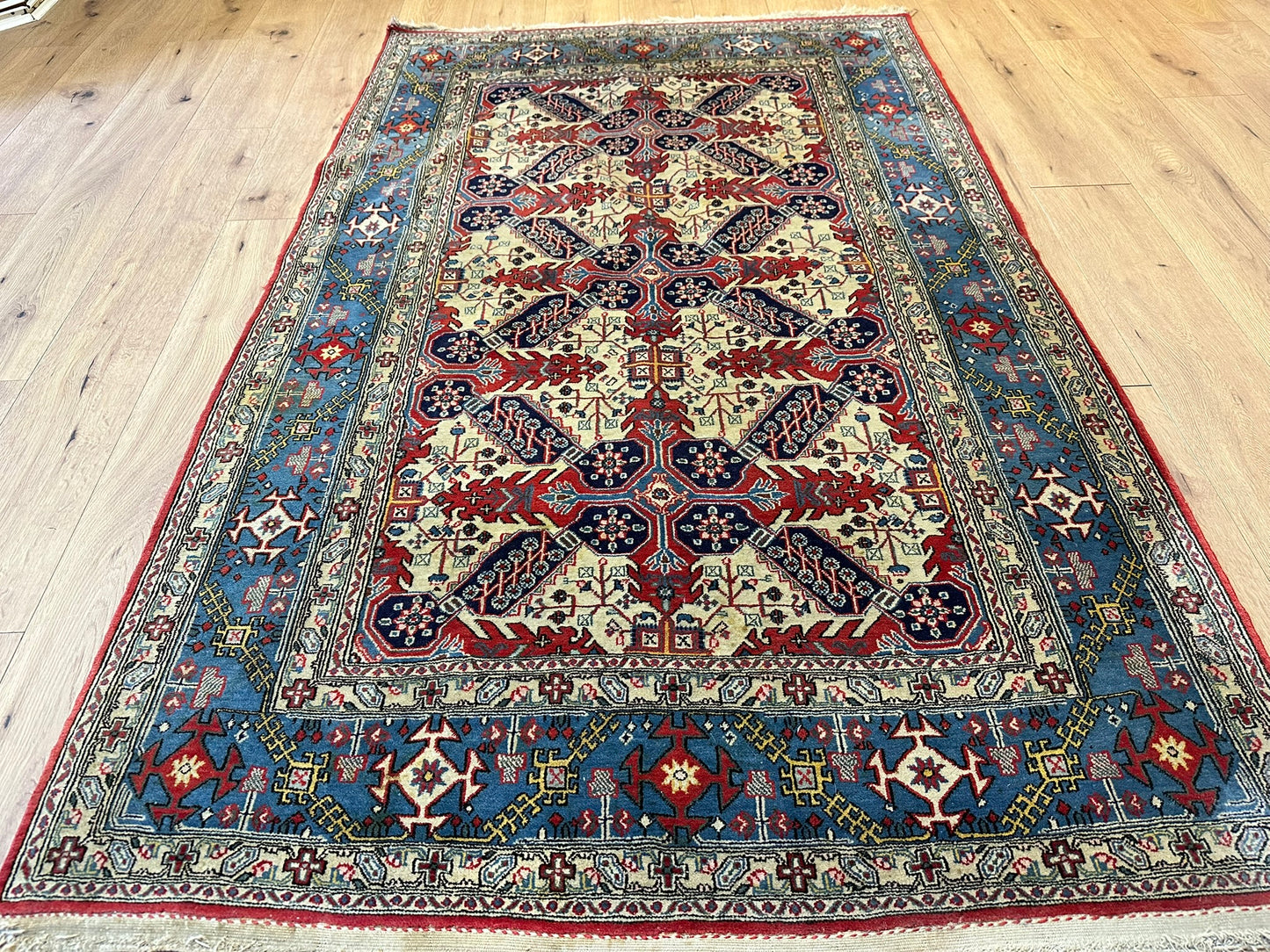 Handgeknüpfter Perser Teppich Ghom 210x140 cm – Korkwolle Antik