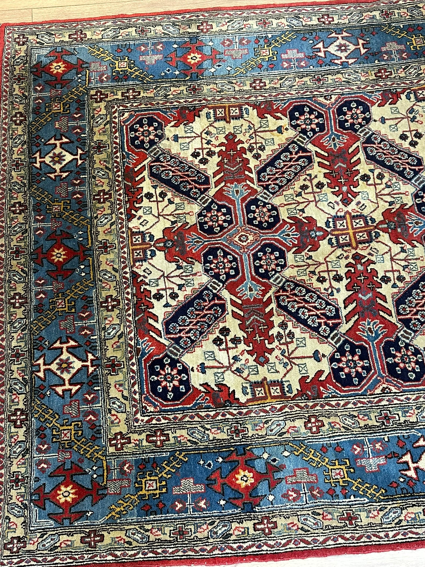 Handgeknüpfter Perser Teppich Ghom 210x140 cm – Korkwolle Antik