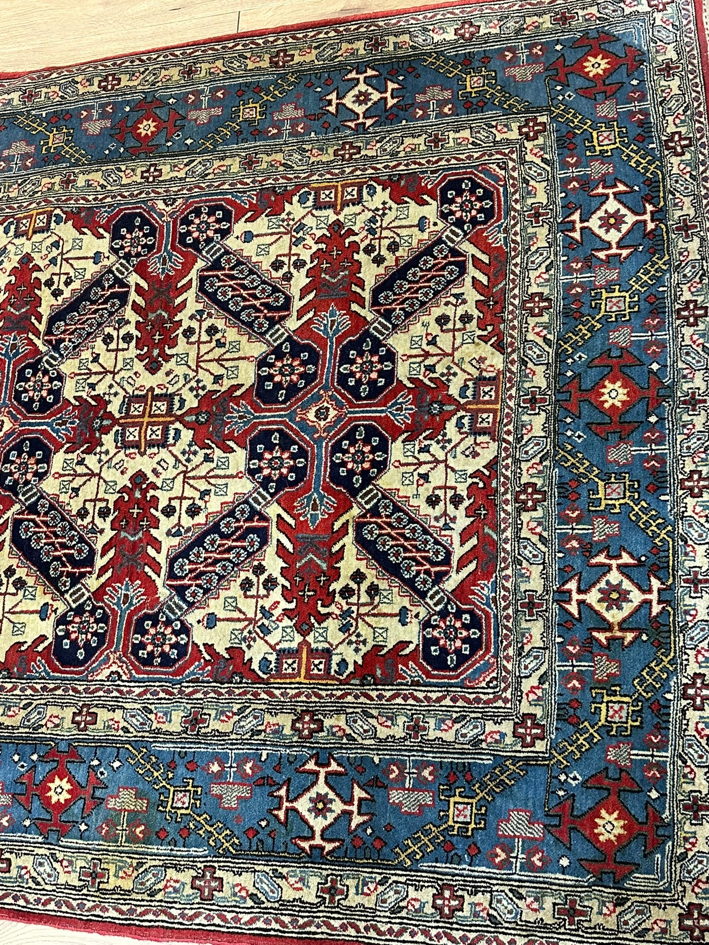 Handgeknüpfter Perser Teppich Ghom 210x140 cm – Korkwolle Antik