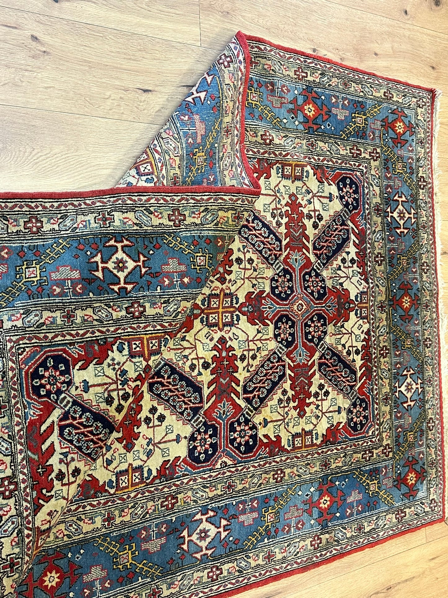Handgeknüpfter Perser Teppich Ghom 210x140 cm – Korkwolle Antik