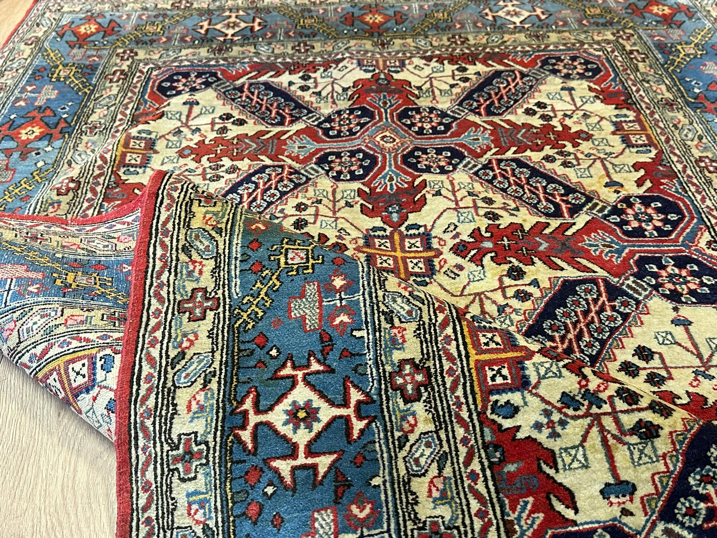 Handgeknüpfter Perser Teppich Ghom 210x140 cm – Korkwolle Antik