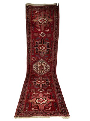 Orientteppich handgeknüpft Heriz / Karadja Naturfarben 340x93 cm