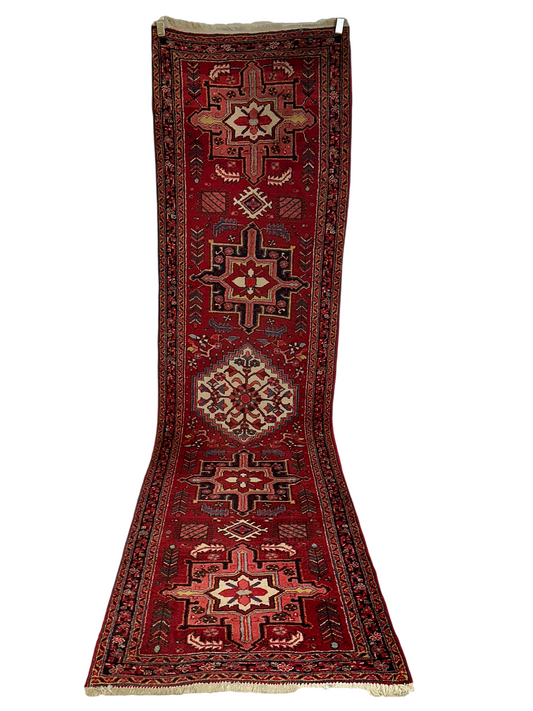 Orientteppich handgeknüpft Heriz / Karadja Naturfarben 340x93 cm