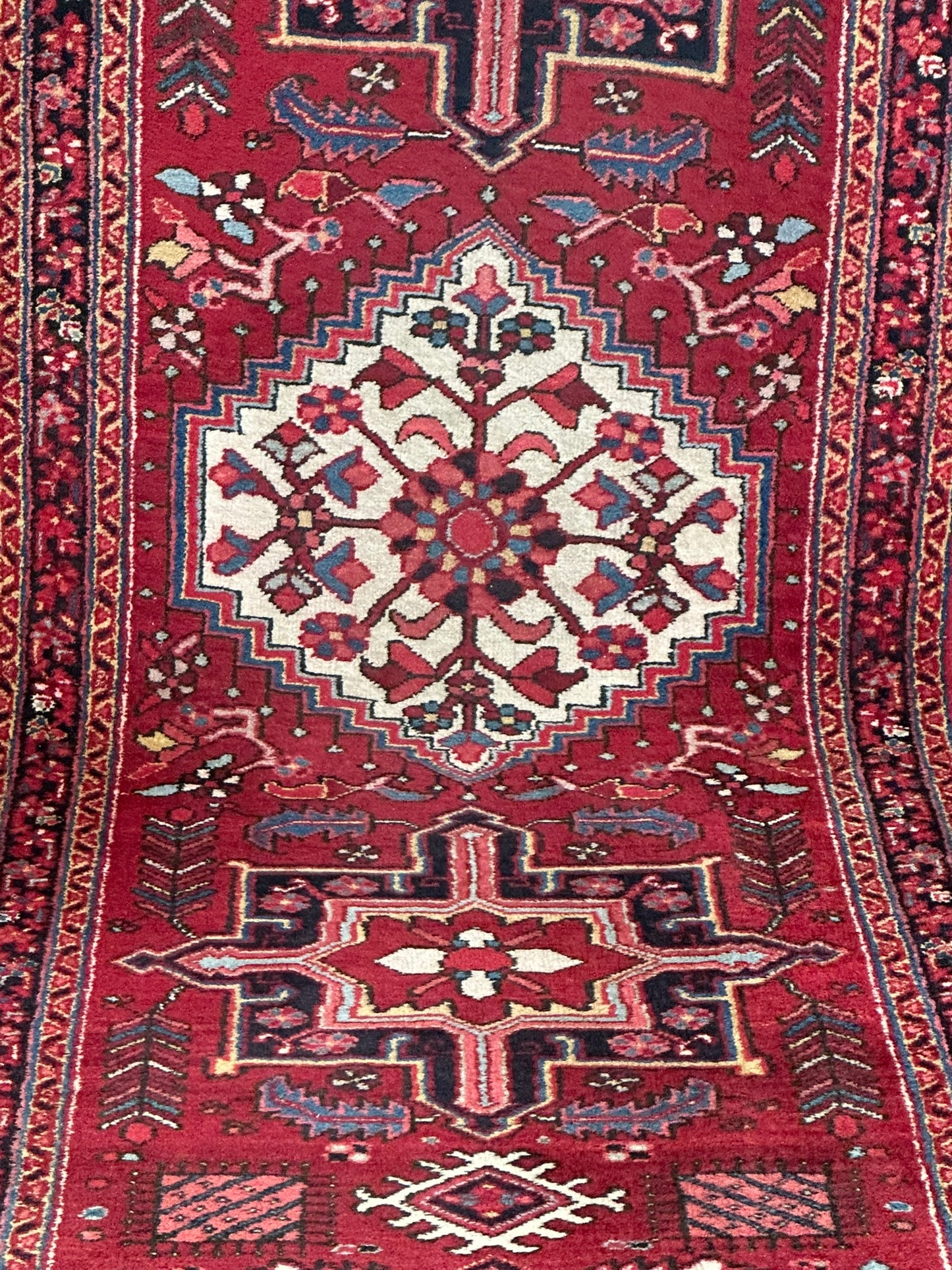 Orientteppich handgeknüpft Heriz / Karadja Naturfarben 340x93 cm