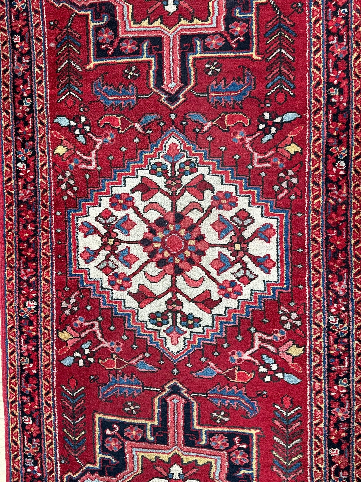 Orientteppich handgeknüpft Heriz / Karadja Naturfarben 340x93 cm