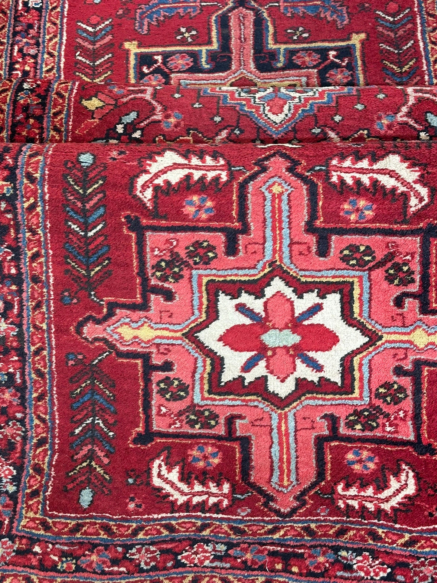 Orientteppich handgeknüpft Heriz / Karadja Naturfarben 340x93 cm
