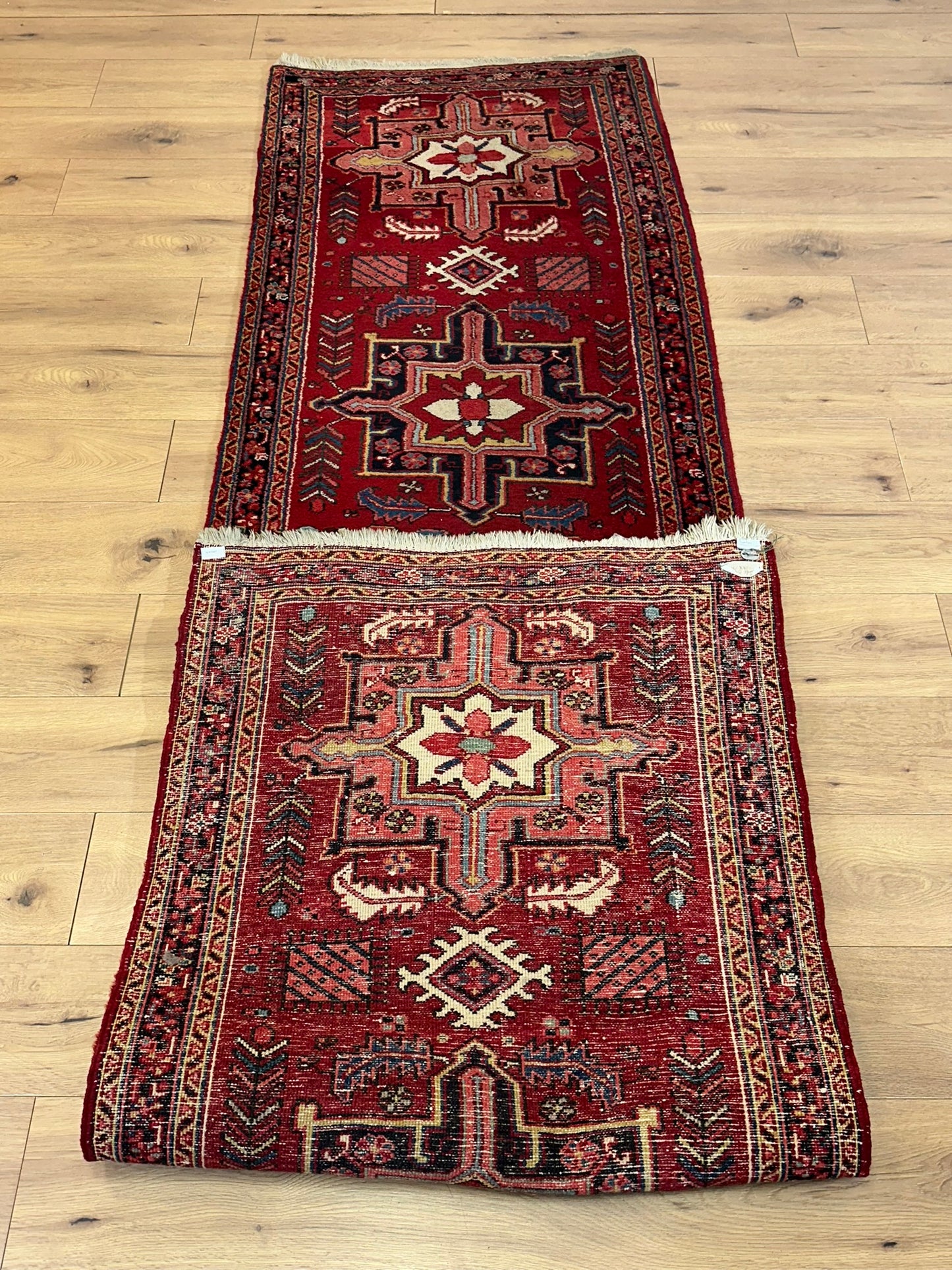 Orientteppich handgeknüpft Heriz / Karadja Naturfarben 340x93 cm