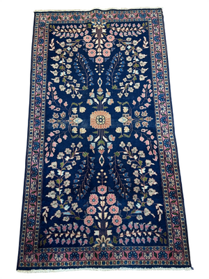 Antik Orientteppich handgeknüpft Sarough Re-Import 164x90 cm