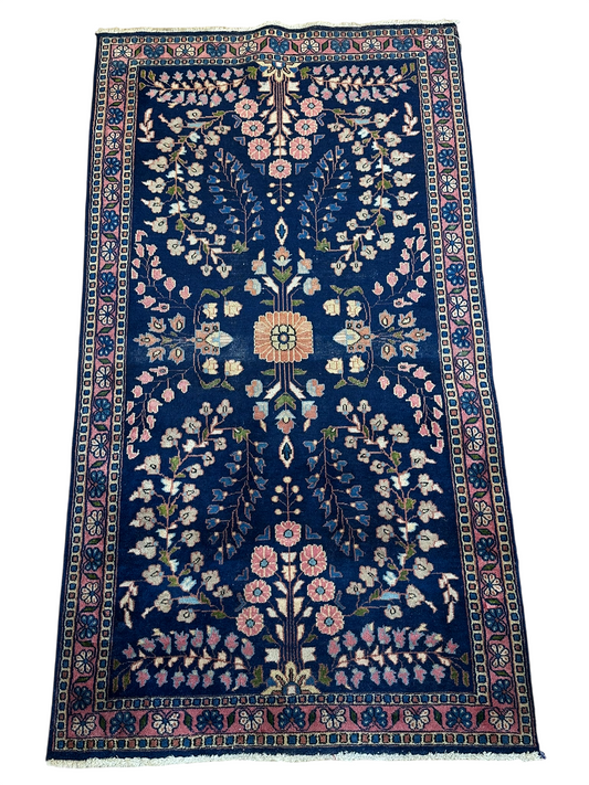 Antik Orientteppich handgeknüpft Sarough Re-Import 164x90 cm