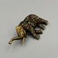 Exquisite Indischer Elefant Vergoldete Vintage-Brosche mit Zirkonia-Steinen